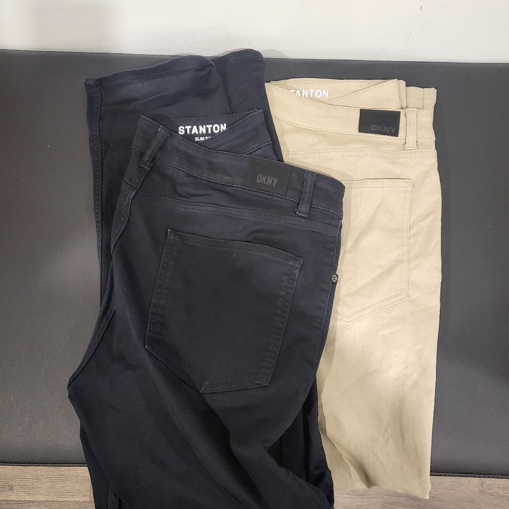 DKNY Stanton Dark Blue and Beige Trousers